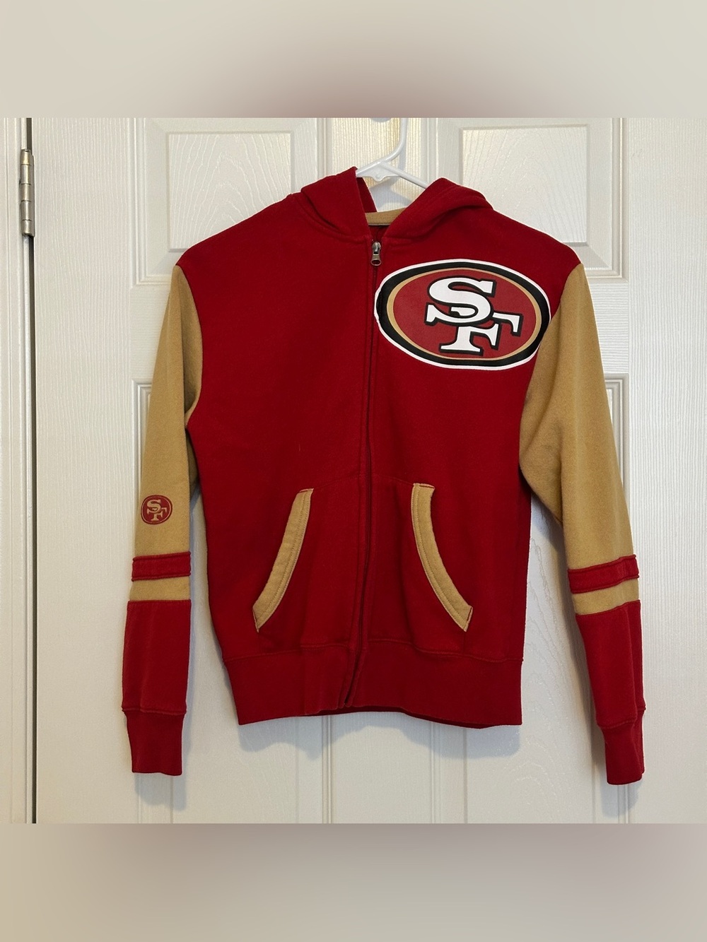 San Francisco Football FullZip Hoodie Kids 10-12 Preowned Good